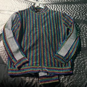 Jaden London sparkle track suit mens L top and Xl bottom